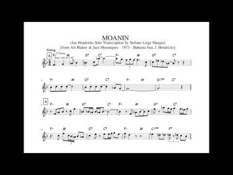 Moanin - Jon Hendricks solo Transcription