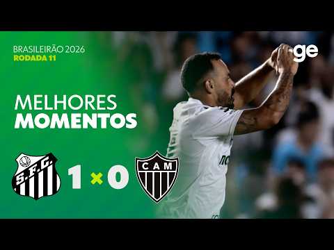 Gols e lances de Santos x Atlético Mineiro