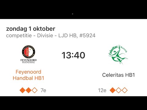 Feyenoord handbal HB1 - Celeritas HB1