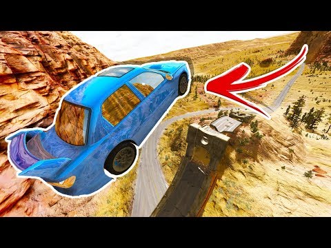 INSANE JUMP OVER BROKEN BRIDGE! CANYON JUMPING! - BeamNG Drive Speed Canyon Mod