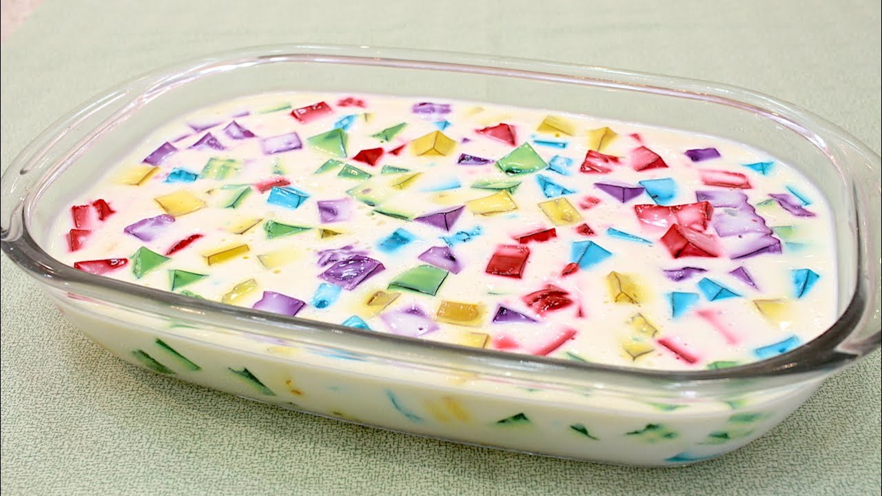 GELATINA COLORIDA COM MOUSSE DE LEITE NINHO - FÁCIL- RÁPIDA- MEGA GOSTOSONA - Isamara Amâncio