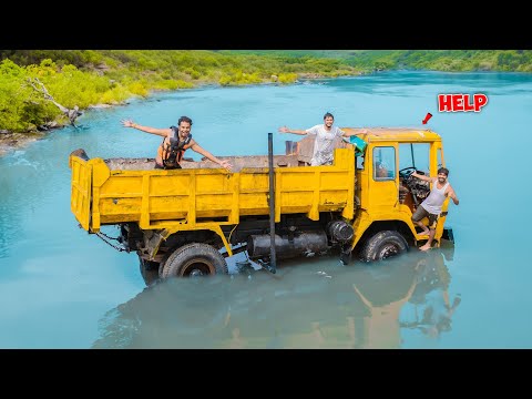 बचाओ ! हमारा ट्रक डूब गया 😭 | Driving Truck Underwater Challenge