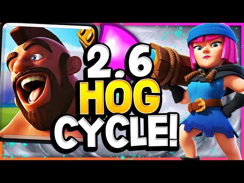 LADDER PUSH with NEW 2.6 HOG CYCLE DECK! - CLASH ROYALE