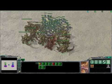 Starcraft 2 - 10 Ultralisk VS 100 Marines!