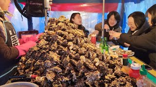 33년 내공 놀라운 굴포차?! 겨울엔 자리잡기도 힘든 곳 Oyster pocha / Korean street food