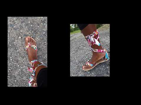 Review video on Women Summer Flats Cloth Straps size 13 US