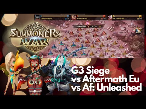 Summoners War G3 Siege vs Rank 1 Guild // Gamechanger vs Aftermath Eu vs Af: Unleashed