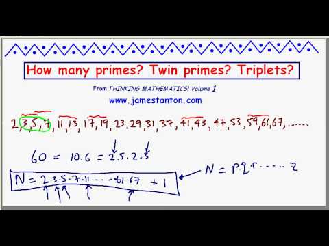 Primes, Twin Primes, Triplets of Primes. How many? (TANTON Mathematics)