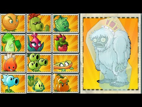 PvZ 2 Challenge - Every PLANT 5 POWER-UP vs 99 Frozen Treasure Yeti - Who Will Win?