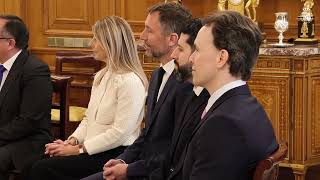 Su Majestad el Rey recibe en audiencia a una representación del Patronato de la Universidad Camilo José Cela, con motivo de su 25 aniversario