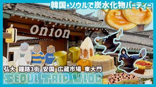 【韓国・ソウル旅行Vlog DAY2】 弘大・安国・広蔵市場・東大門・・・炭水化物祭りの1日