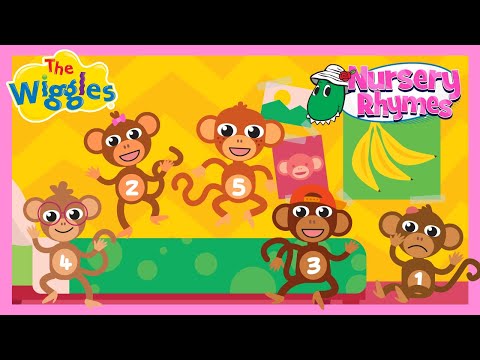 Five Little Monkeys Jumping on the Bed 🐒 Fun Kids Counting Song 🎶 The Wiggles