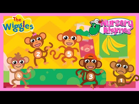 Five Little Monkeys Jumping on the Bed 🐒 Fun Kids Counting Song 🎶 The Wiggles