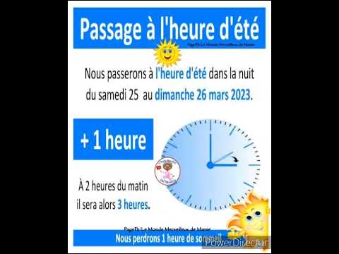changement d'heure d'été (du samedi 25 au dimanche 26 mars 2023)