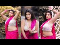 SOUMI SAHA PINK FLORAL SAREE LOOK OUTDOOR SAREE FASHION VLOG SAREE SUNDORI