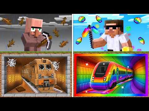 POOR vs OP TRAIN Mine Battle in Minecraft..