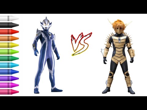 Mewarnai Ultraman Hikari VS ALIEN Barbarue