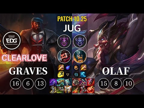 EDG Clearlove Graves vs Olaf Jungle - KR Patch 10.25