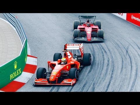 Ferrari F1 2022 F1-75 vs Ferrari F1 2009 at Monaco GP