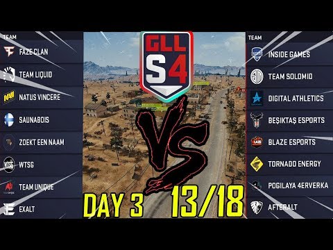 GLL PUBG Season 4 Regional Finals Day 3 EMEA - 13of18 | FULL MATCH