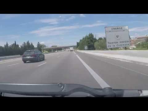 France by Autoroute - A7 Orange northbound  - J21 - A7/A9 Junction