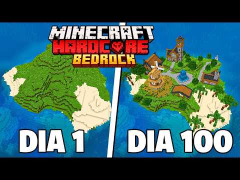 SOBREVIVI 100 DIAS EM UMA ILHA DESERTA NO MINECRAFT BEDROCK HARDCORE