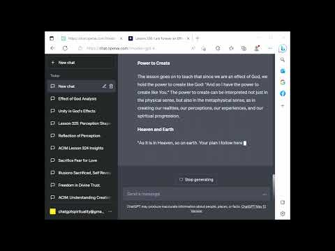 ChatGPT Spirituality ACIM Lesson 326 - I am forever an Effect of God