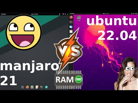 Manjaro 21 (Gnome) vs Ubuntu 22.04: RAM