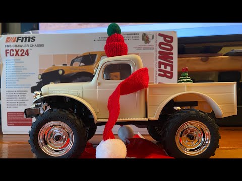 CHRISTMAS in JULY! FMS FCX24 MISTLETOE MOD by FairRC unboxing in A/C #fairrc #repaint #fcx24 #fms