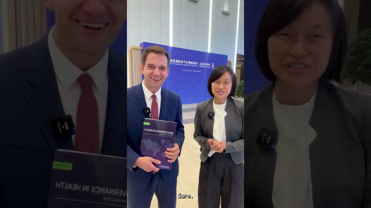 HealthAI’s Ricardo Baptista Leite and Peiling Yap on the ground at Zhong Guan Cun Forum in Beijing.