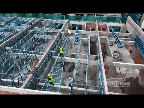 Our truss system is ready for the next roofing stage.