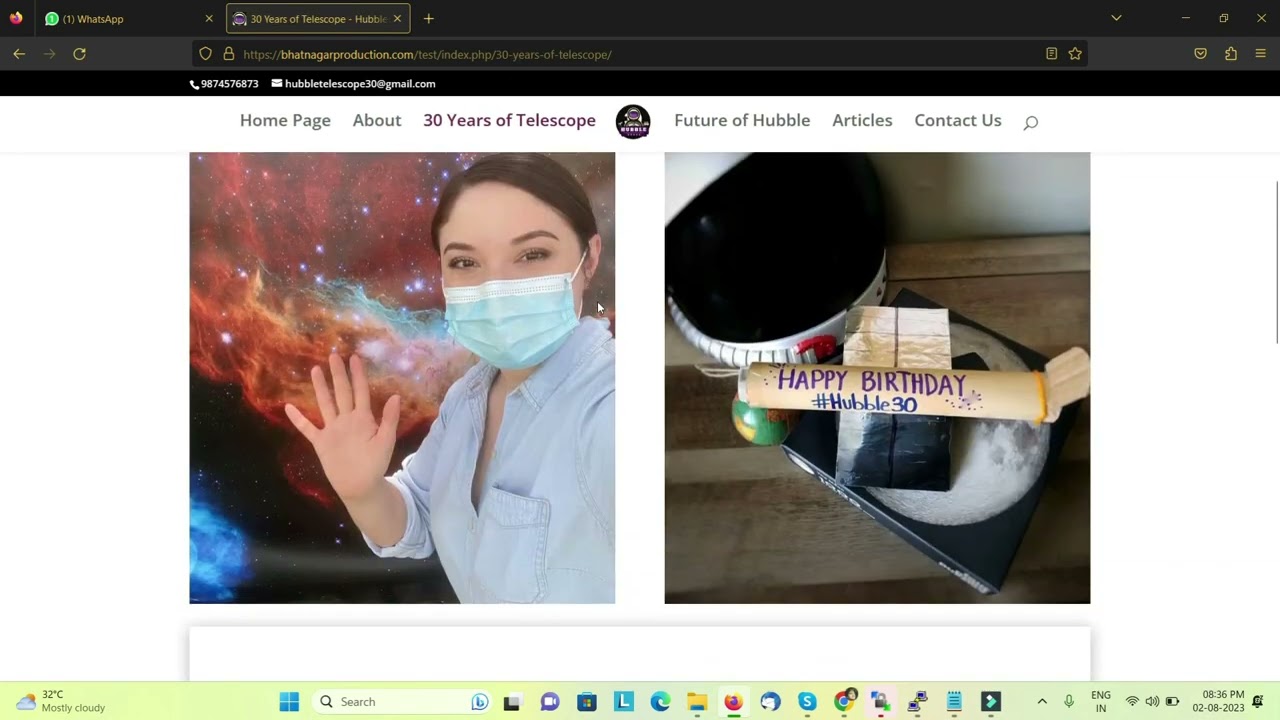 Hubble Telescope | Mobile Website Design | CREATIVE MINDS-2023 | Arena Animation GTB Nagar