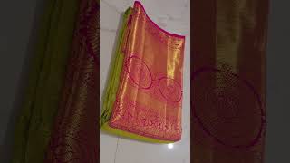 parrot green with pink border next purple with pink border sarees available now