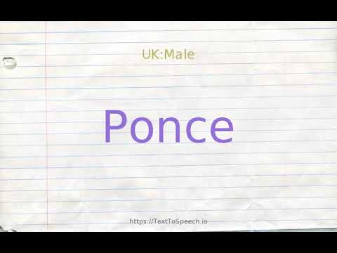 How to pronounce ponce