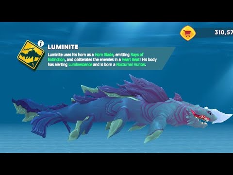 New shark is now avabile Luminite(Narralliclyus) hungry shark evolution
