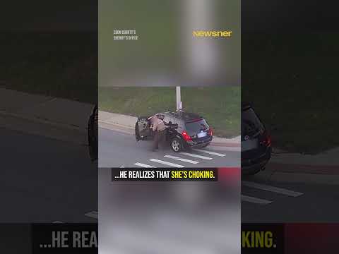 Officer Saves Choking Woman in Split Second #rescue #heroic #viral