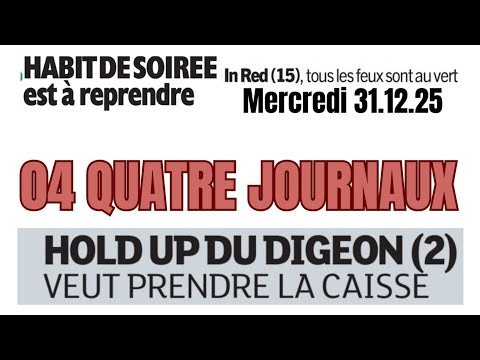 PRIX DE POITIERS QUINTÉ+ QUATRE 04 JOURNAUX WEEKEND GAZETTE GENY COURSE PARIS TURF 31.12.25