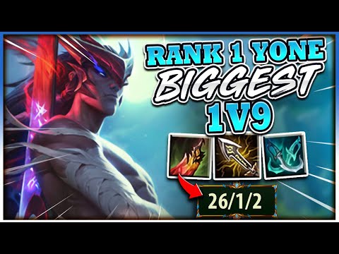 #1 YONE WORLD ABSOLUTE HARDEST 1v9 ON THE CLIMB TO CHALLENGER - League of Legends
