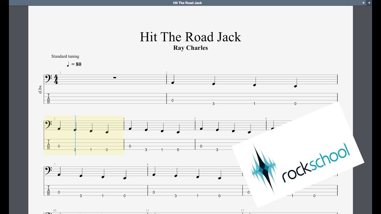 Hit the road Jack Rockschool Debut Grade Bass