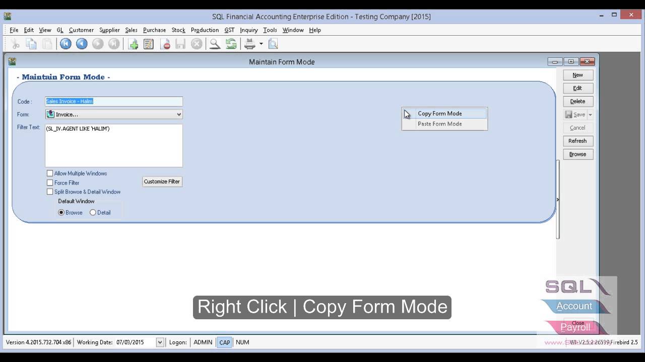 Setting FormMode byAgent