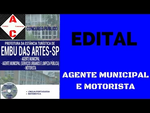 Edital Concurso Embu das Artes-SP 2016 - Agente Municipal / Motorista