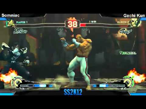 SS2K12 AE2012: Somniac (Bison) vs Gachi Kun (Sagat) - Day 1 (Pool Matches)