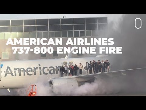 【國際時事】美國航空公司波音 737-800 班機在丹佛國際機場起火 (American Airlines Boeing 737-800 Engine Fire At Denver International)