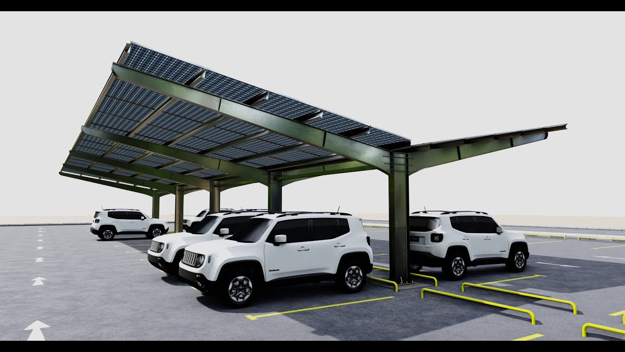Y TypeSolar Carport 3D Model