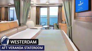 HAL Westerdam | Aft Veranda Stateroom Walkthrough Tour & Review 4K | Holland America Line