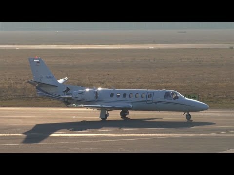 Aerowest Flugcharter Cessna 560 Citation Encore takeoff at Graz Airport | D-CAWR