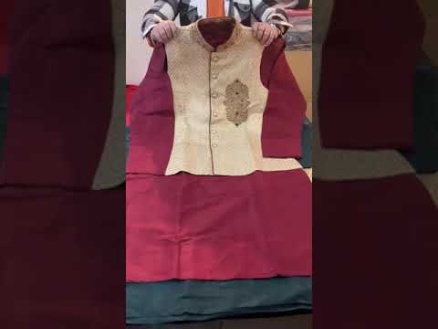 Silk fancy kurta pajama jacket for men