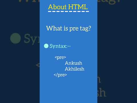 html pre tag | Learn Coding