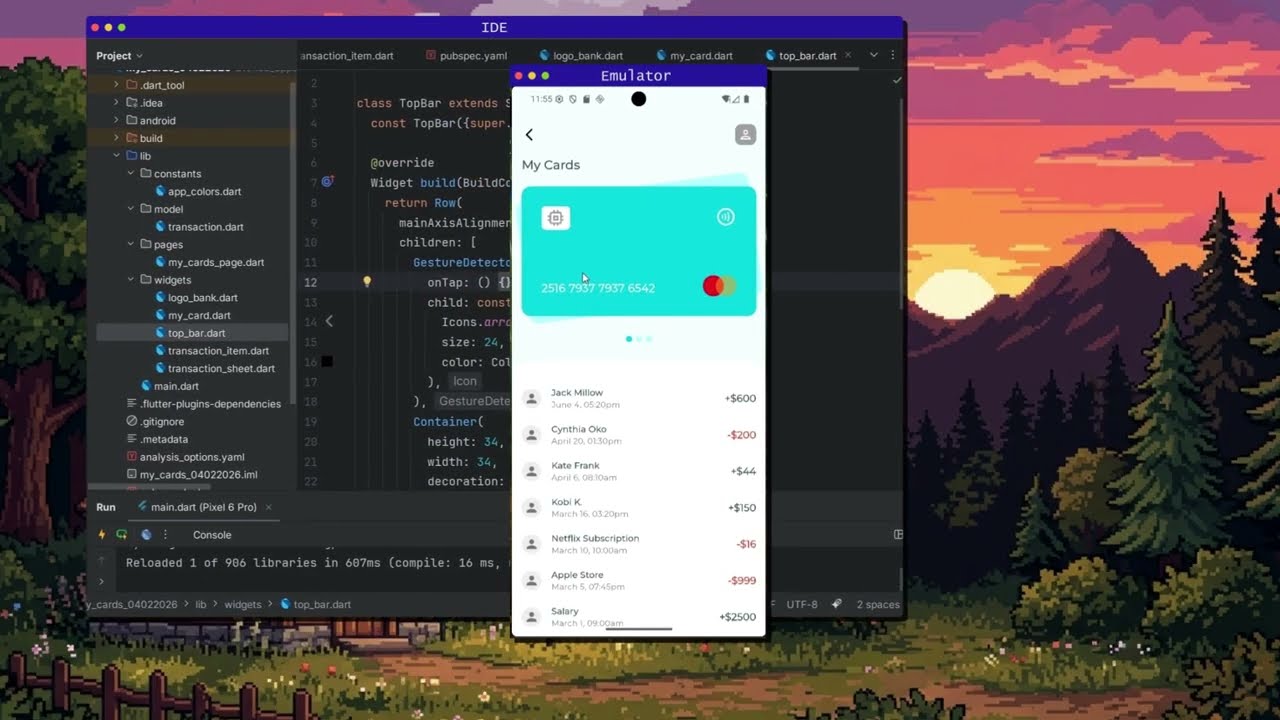 Flutter UI Tutorial: Credit Card & Balance Section Design