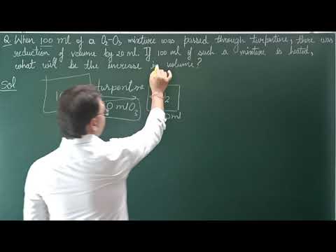 When 100ml of a O ₂-O ₃ mixture was passed through turpentine,there was reduction of volume by 20ml.